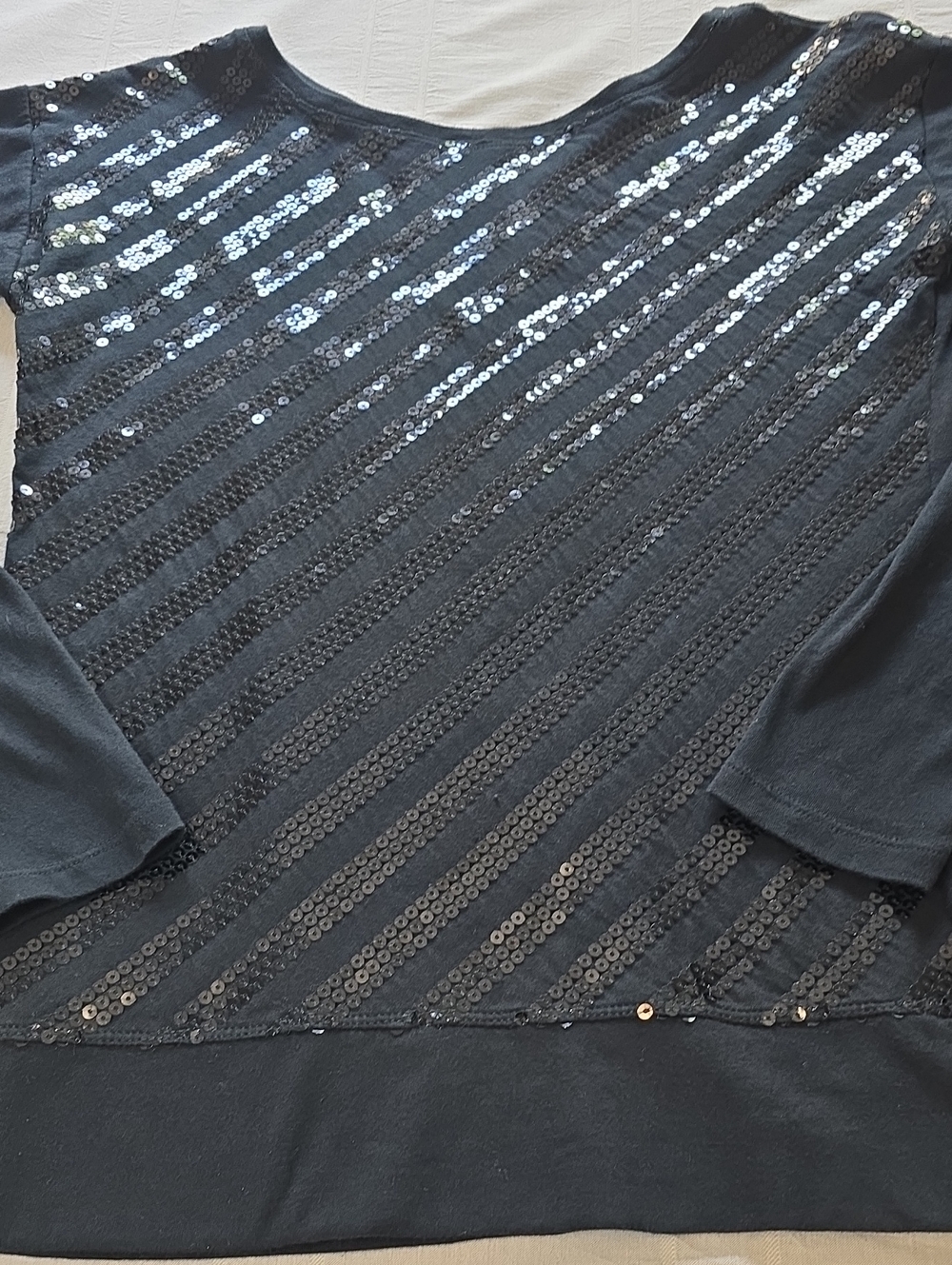 The Limited Black Sequin Long-Sleeve Top Women's Size XS